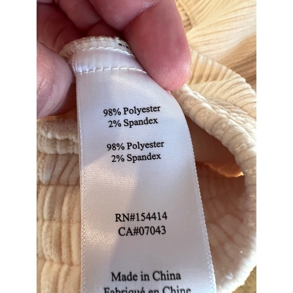 Gemma + Jane Corduroy Velour Cream Zip Up Jacket Size XL Utility, Minimalist NEW - Picture 9 of 13